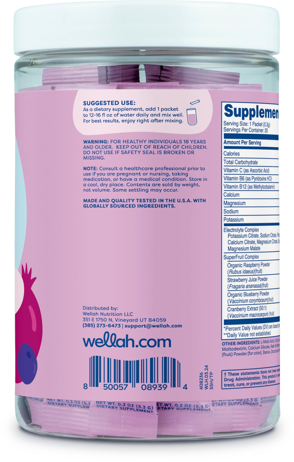 Wellah Splish Splash being poured into water for a flavorful, refreshing drink