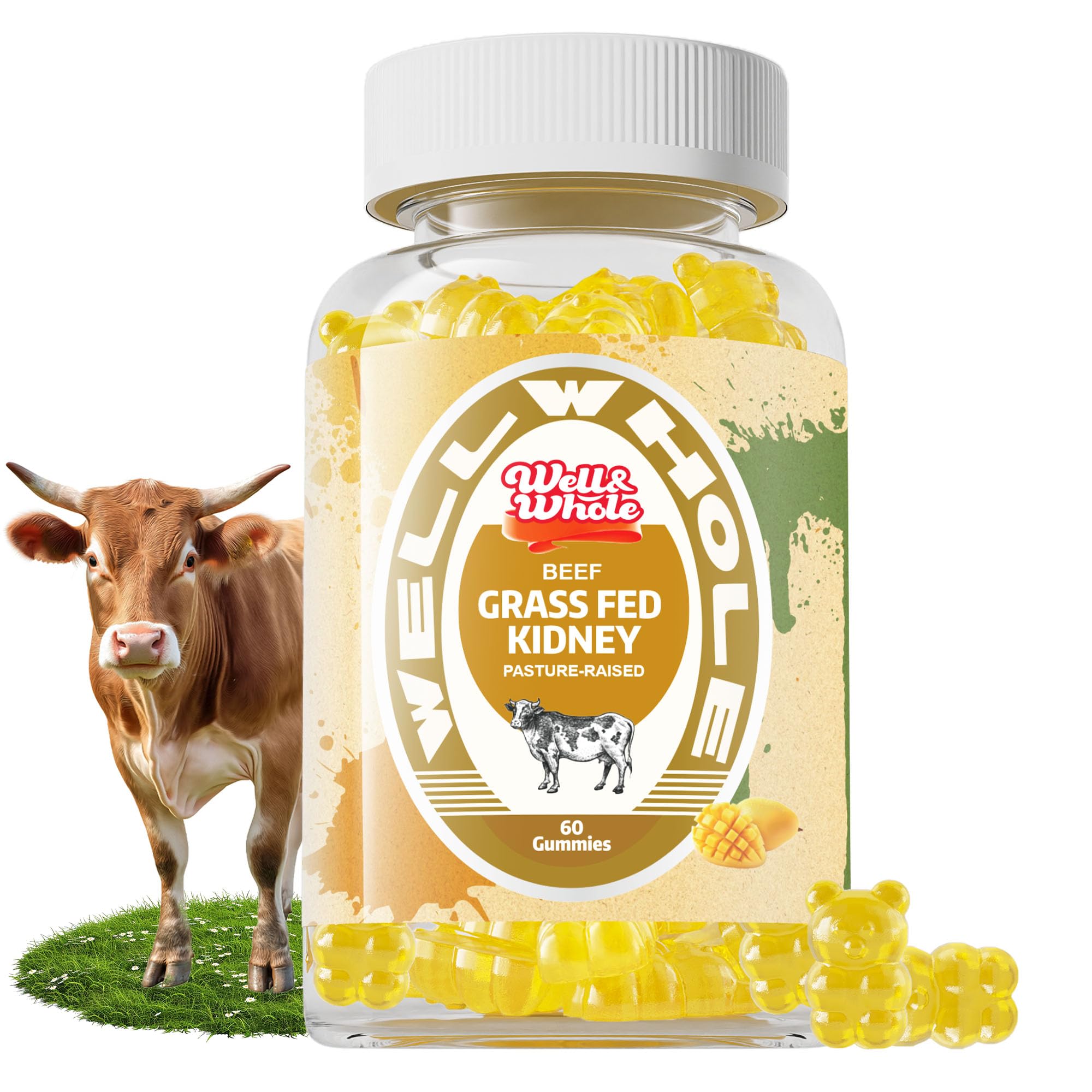 Hero image of Well&Whole Grass-Fed Kidney Gummies with DAO enzyme and 5:1 extract (60 gummies)