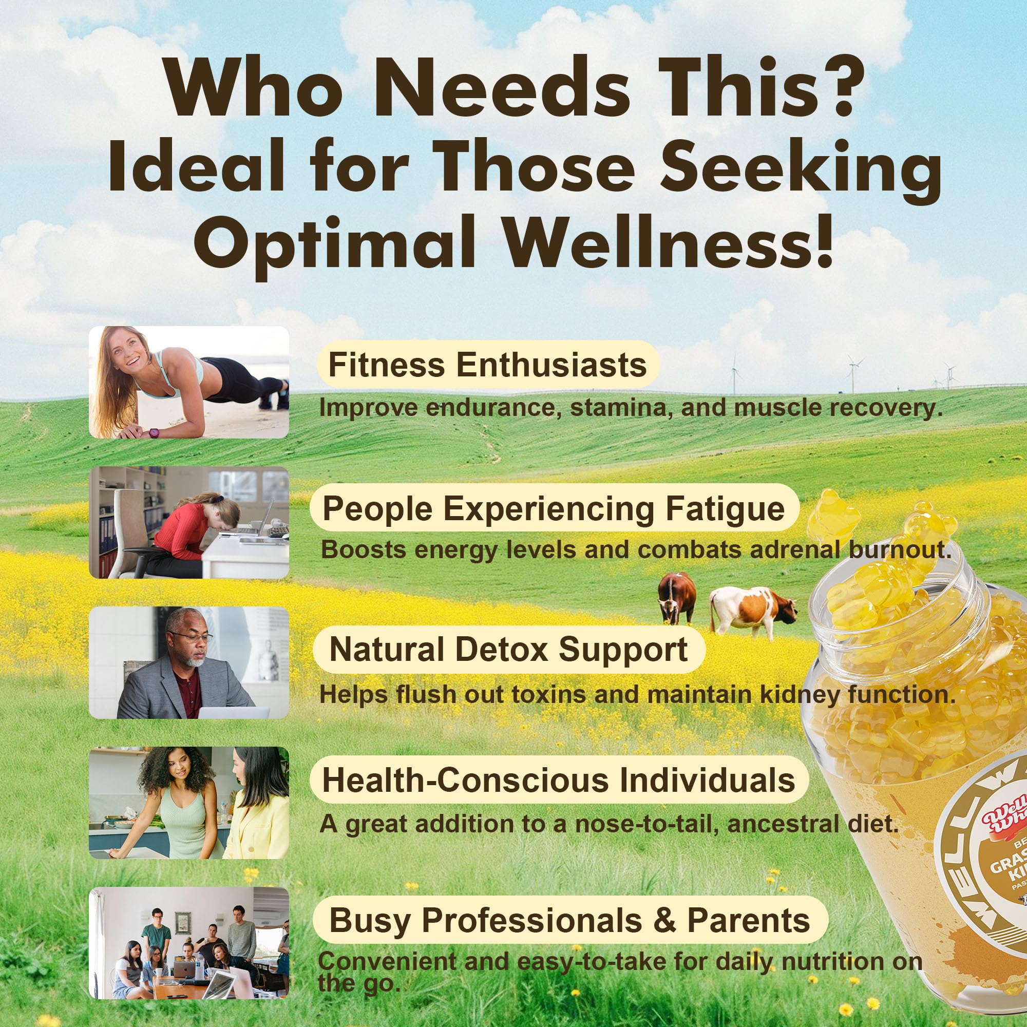 Close-up of kidney gummies highlighting detox and kidney-supporting nutrients