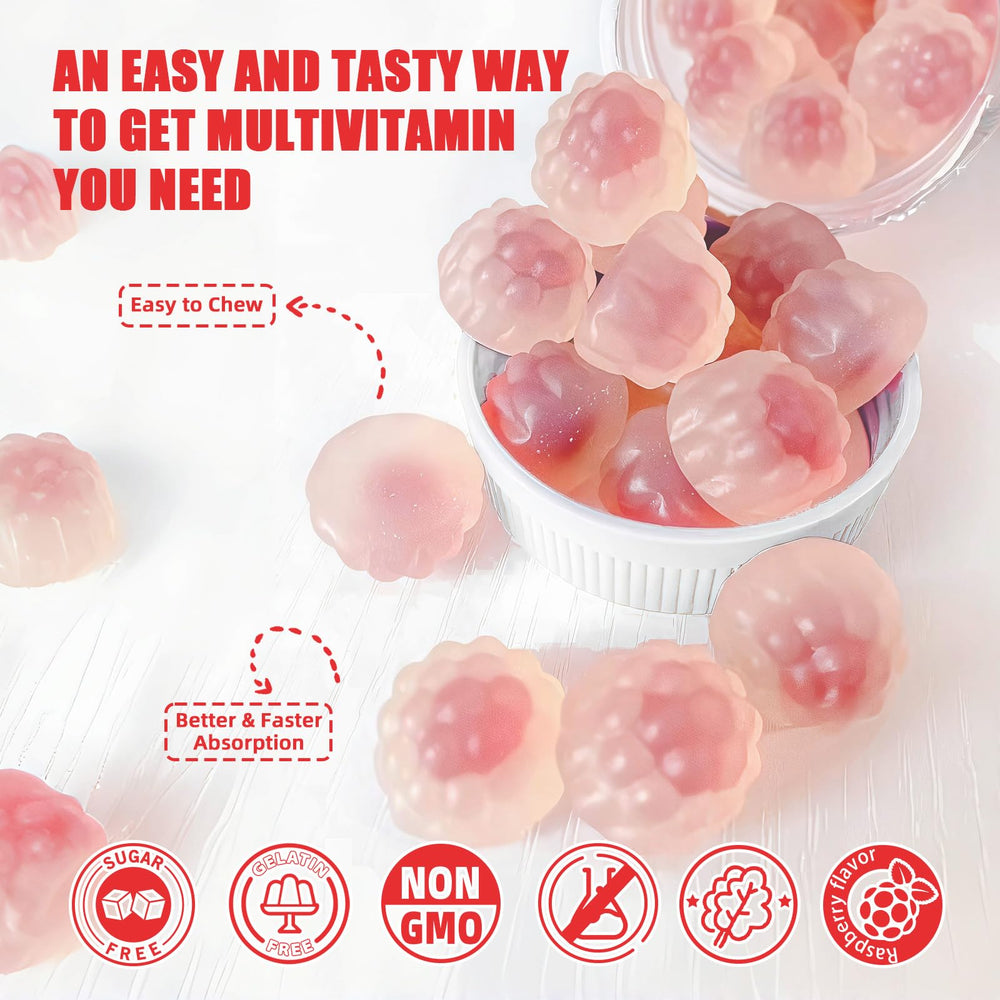 Close-up of Wellcatcher raspberry-flavored gummy