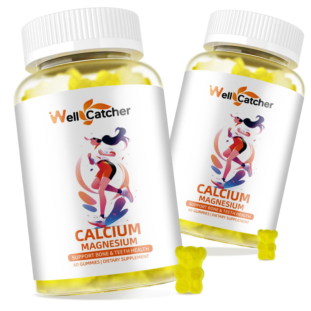 Wellcatcher calcium magnesium gummies bottle front view