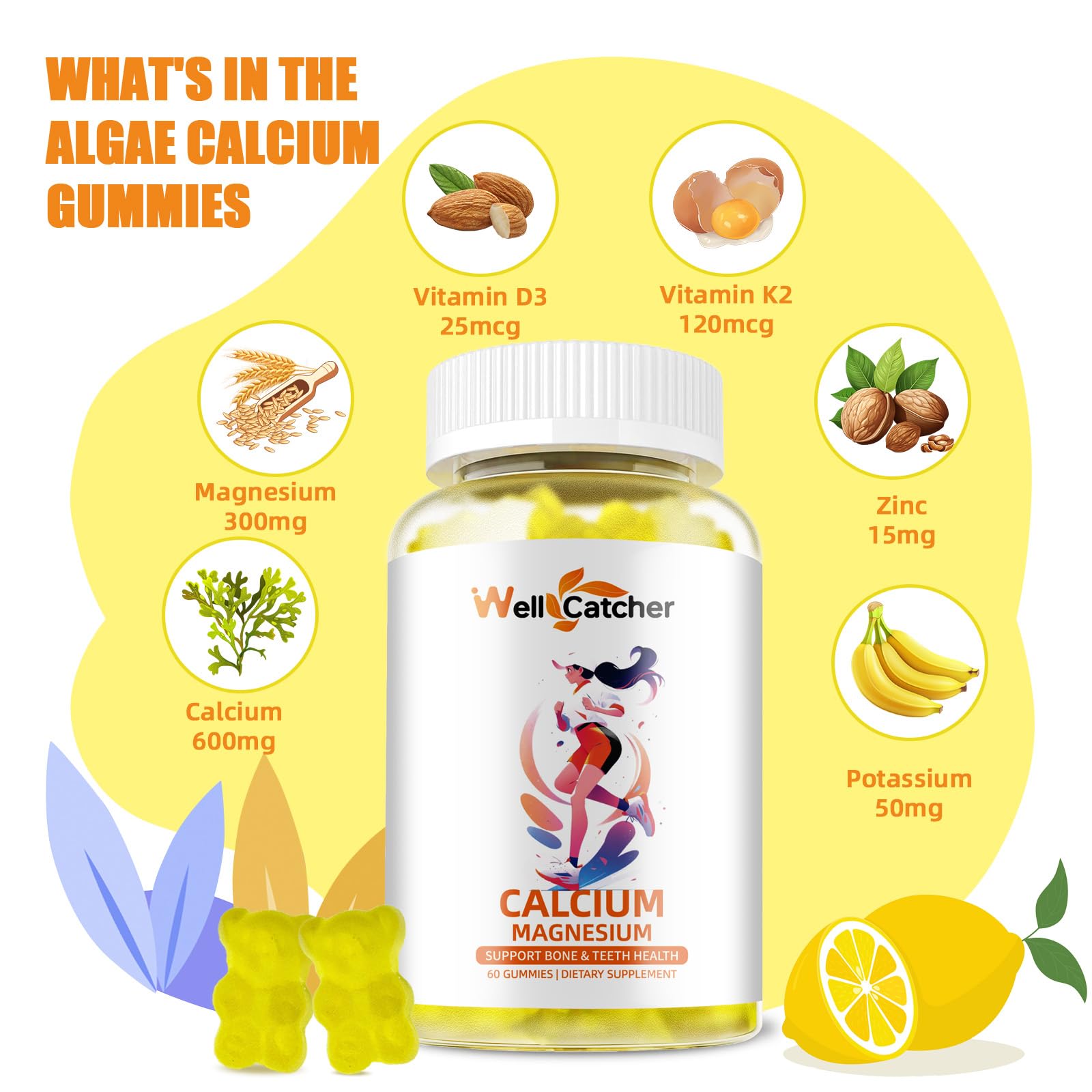 Vegan algae calcium 600mg with magnesium