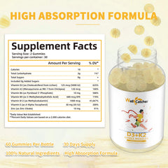 Close-up of Wellcatcher D3 K2 mango-flavored gummies