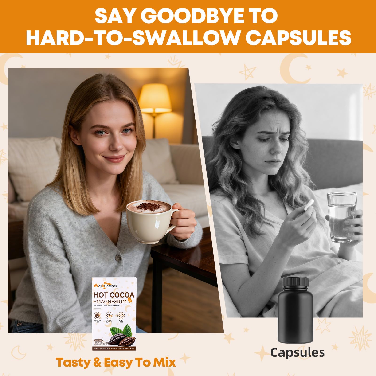 Organic, vegan and non-GMO certification icons on cocoa packaging