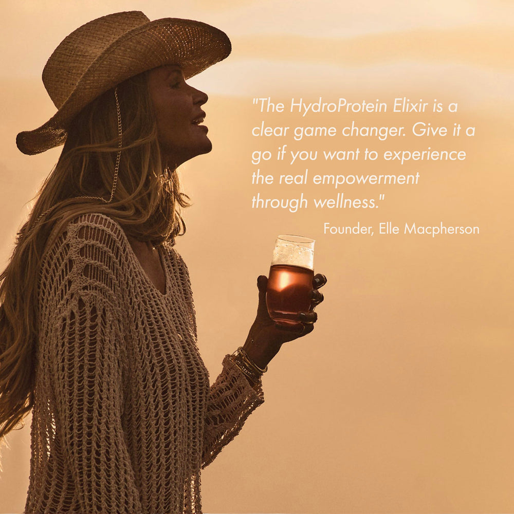 Wellco HydroProtein Elixir powder-closeup emphasizes smooth texture and clean ingredients.