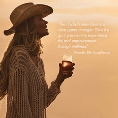 Wellco HydroProtein Elixir powder-closeup emphasizes smooth texture and clean ingredients.