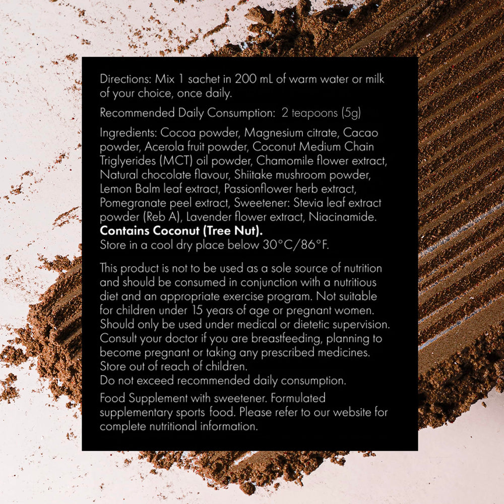 Close-up of WelleCo Evening Elixir packaging