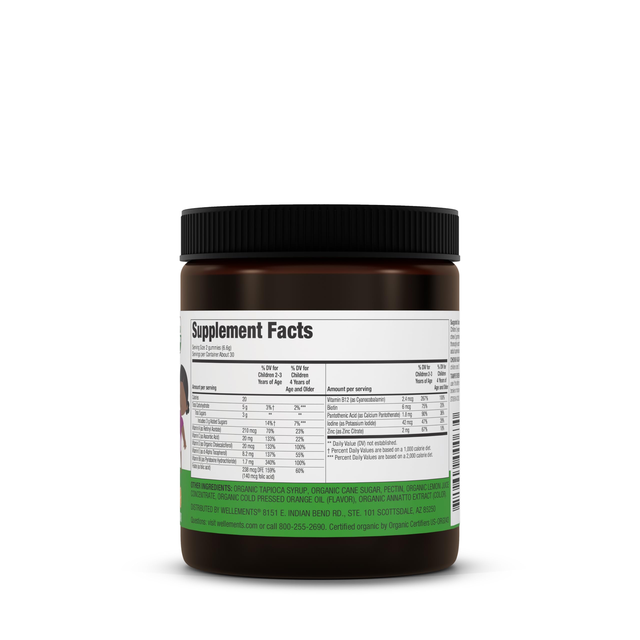 Back of packaging displaying ingredients and certifications