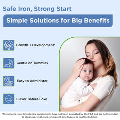 Side view of Wellements Organic Iron Drops bottle with label