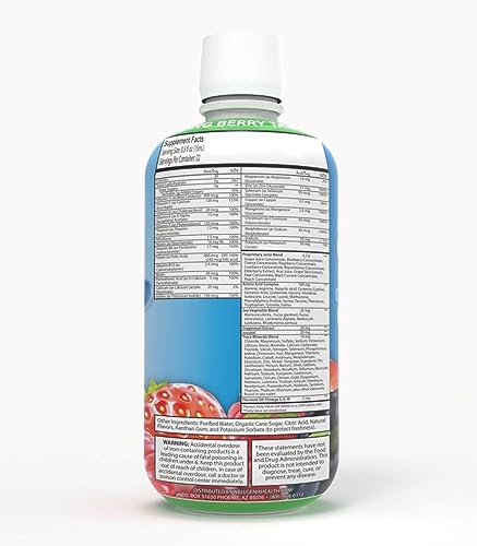 Nutrition label on Wellgenix Balanced Essentials Liquid Kids Vitamin Berry flavor