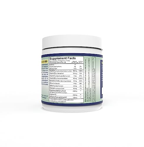 Close-up of label on Wellgenix Immune Essentials Raspberry Lemonade packaging