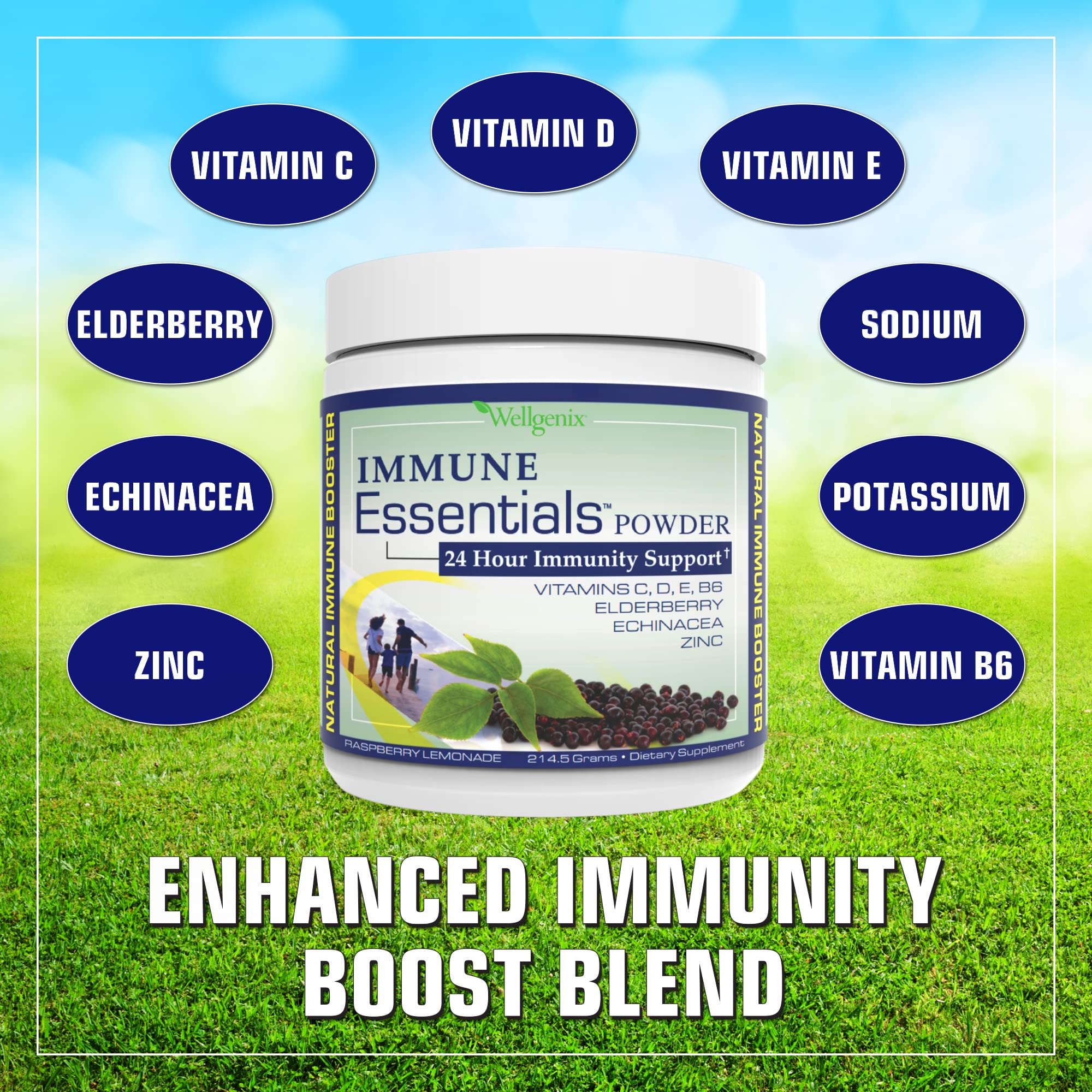 Vegan-friendly badge on Wellgenix Immune Essentials packaging