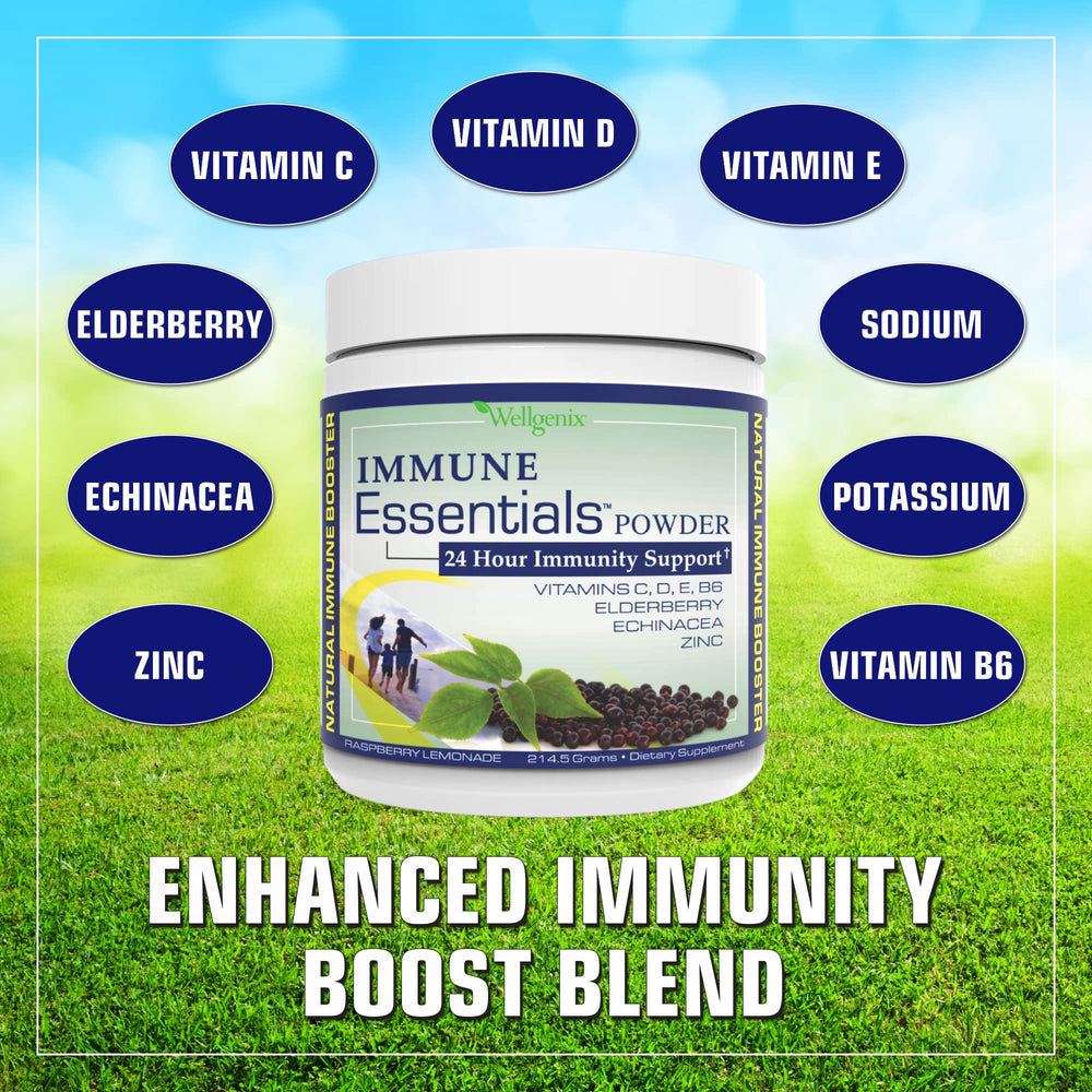 Vegan-friendly badge on Wellgenix Immune Essentials packaging