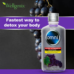 Wellgenix Omni Cleansing Drink bottle back nutrition highlights vitamins and minerals