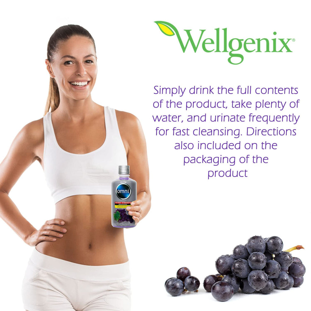 Wellgenix Omni Cleansing Drink ingredients label signals herbal detox-focused blend