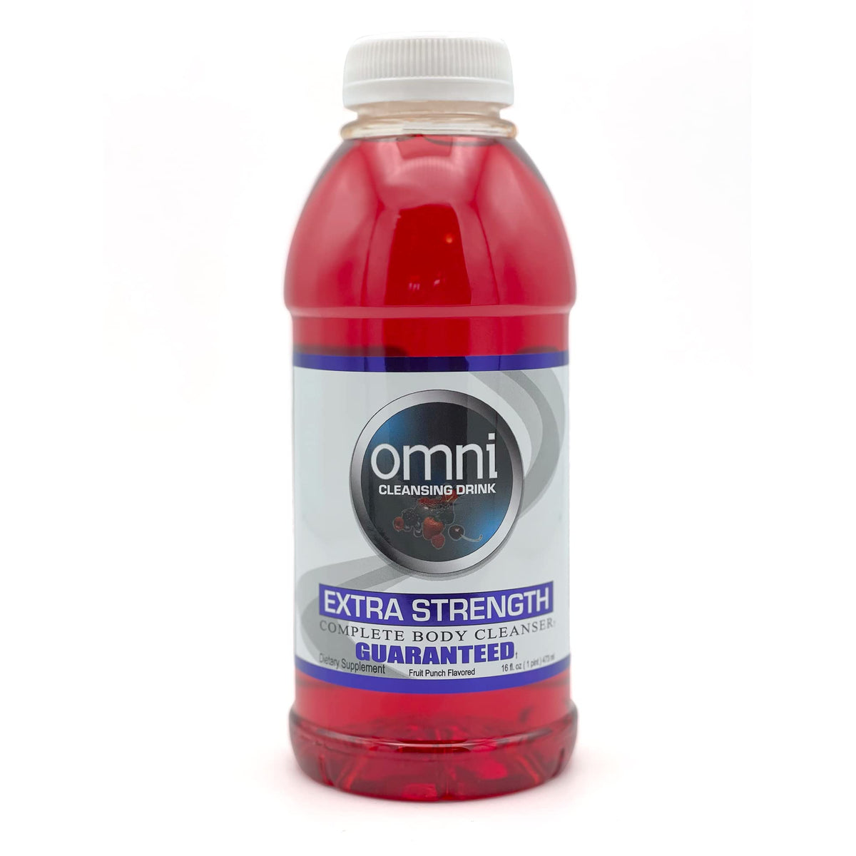 Front label of Wellgenix Omni Detox Cleanse Drink 16 oz Fruit Punch