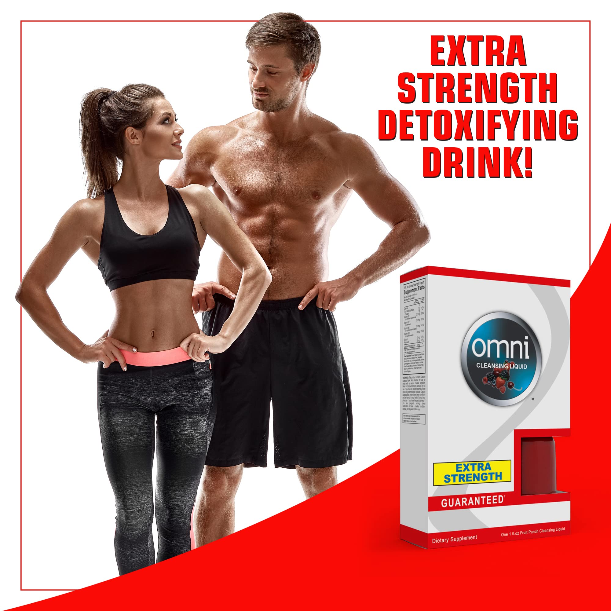 Close-up of Omni Detox Drink label showing Fruit Punch flavor