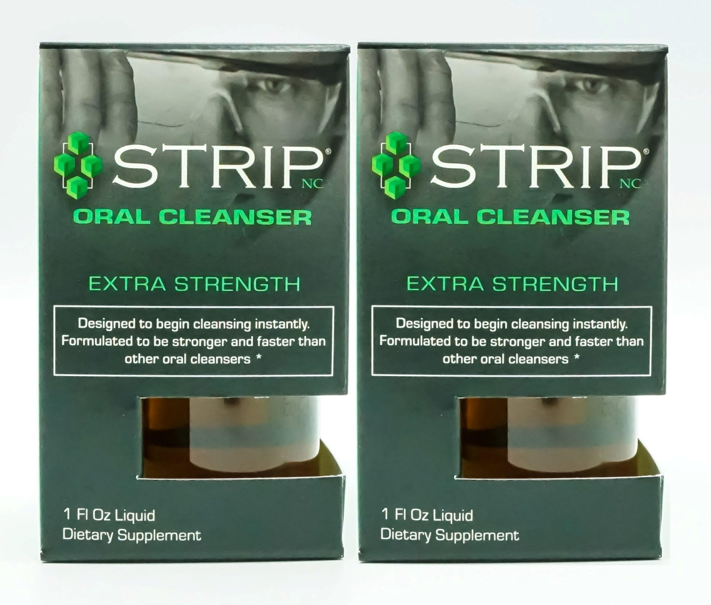 Front view of Wellgenix Strip Detox Oral Cleanser 1 oz 2-pack bottle