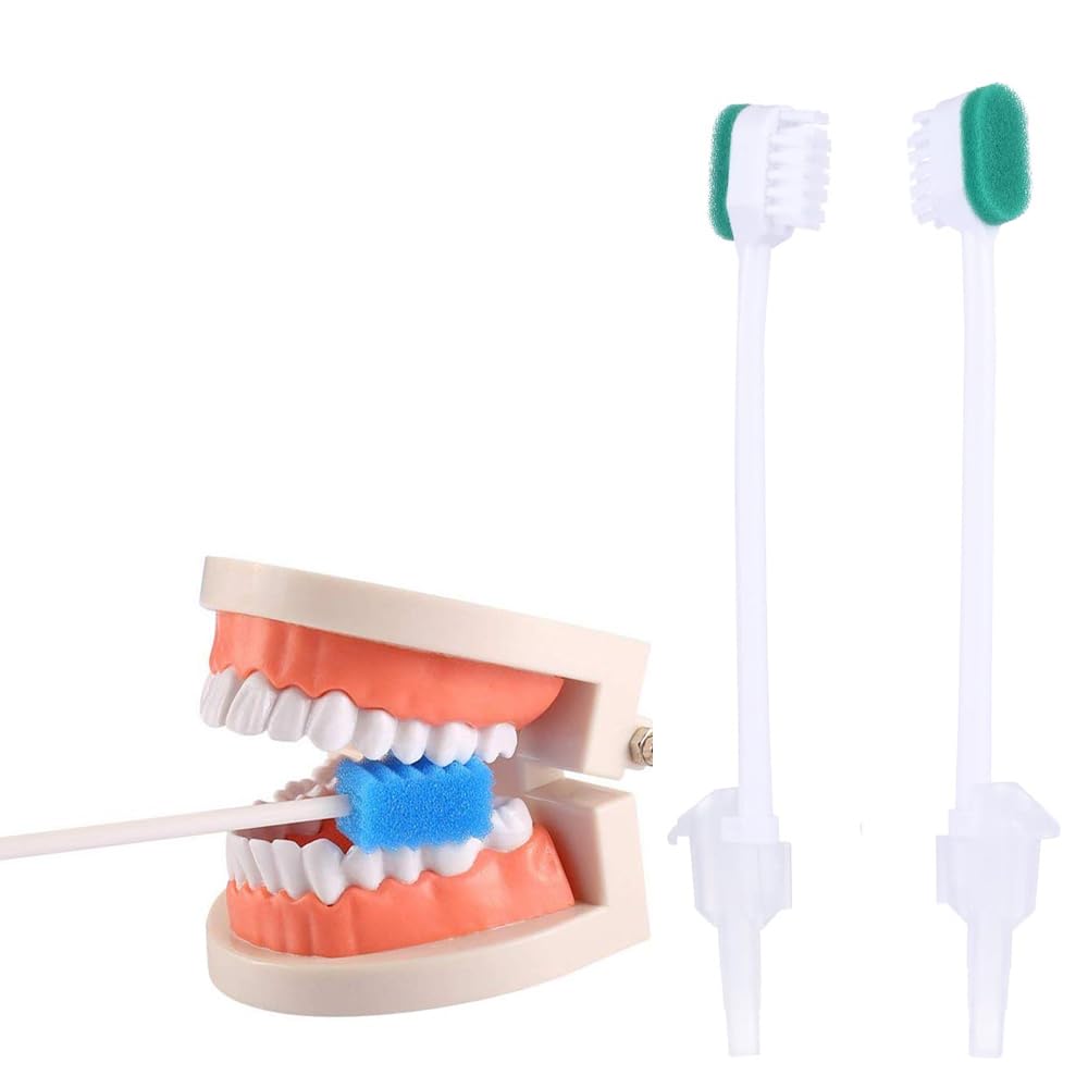 Wellgler ICU suction toothbrush connected to suction tubing