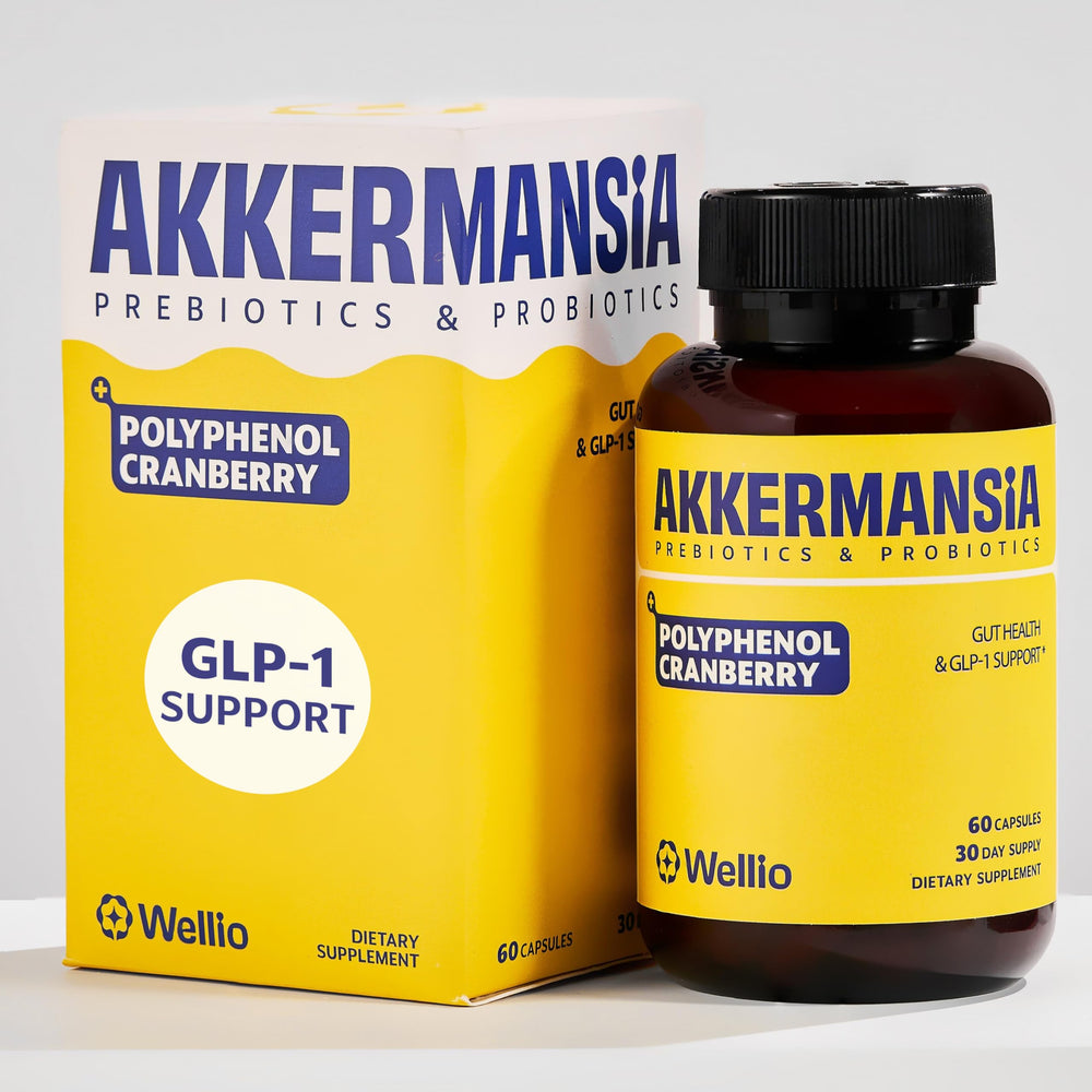 Wellio Akkermansia Probiotic bottle with label