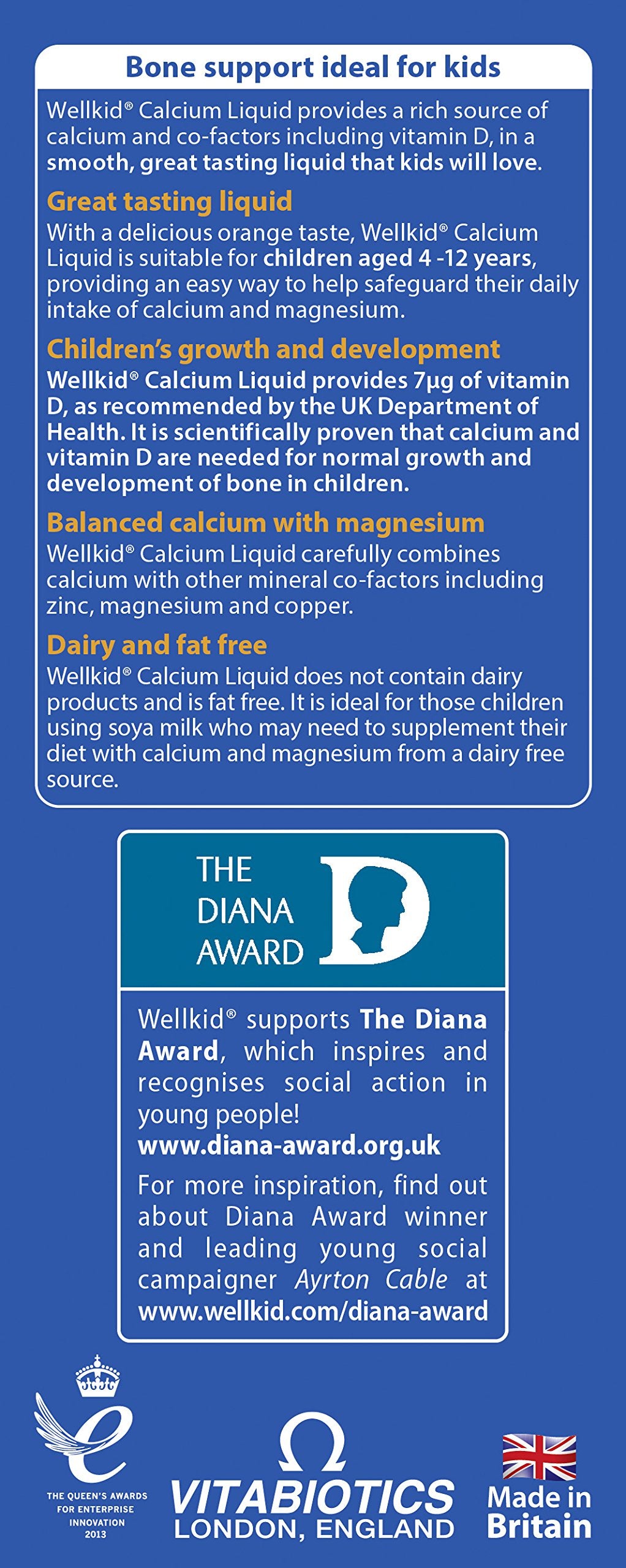 Wellkid Calcium Liquid bottle with kid-friendly packaging