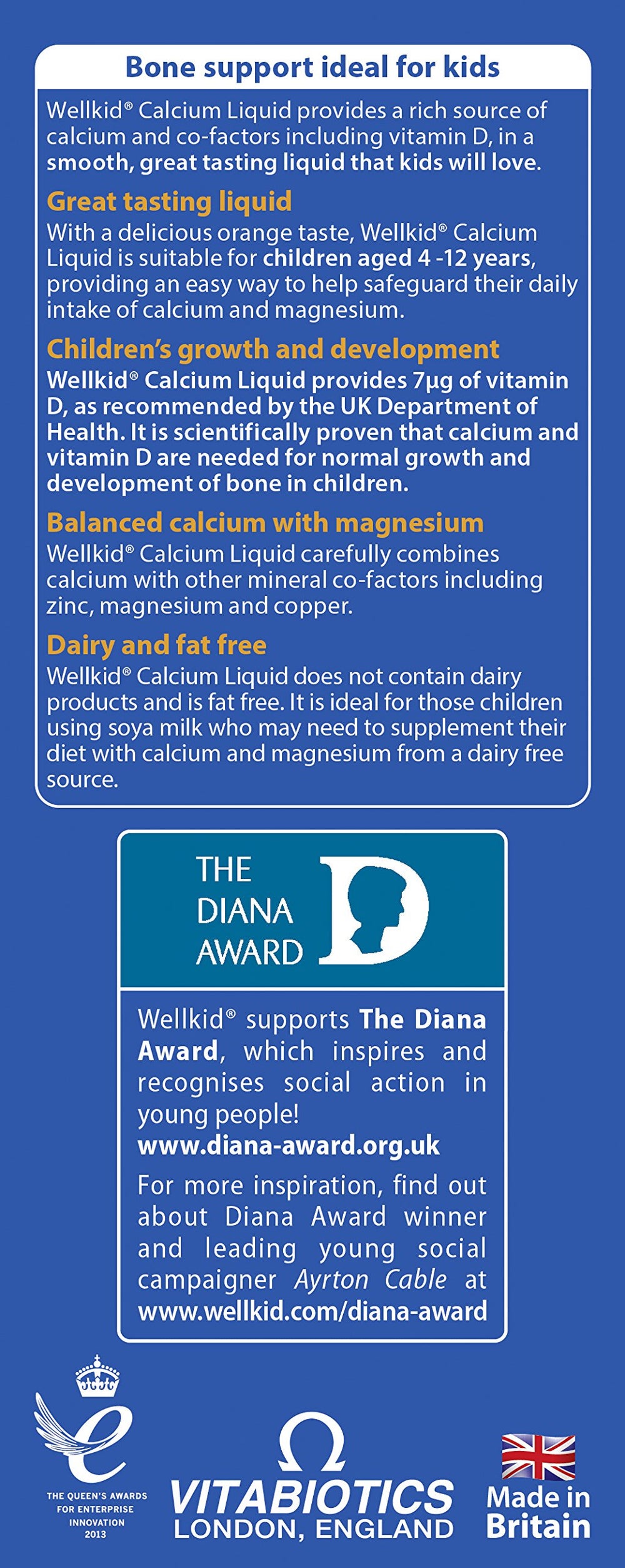 Wellkid Calcium Liquid bottle with kid-friendly packaging