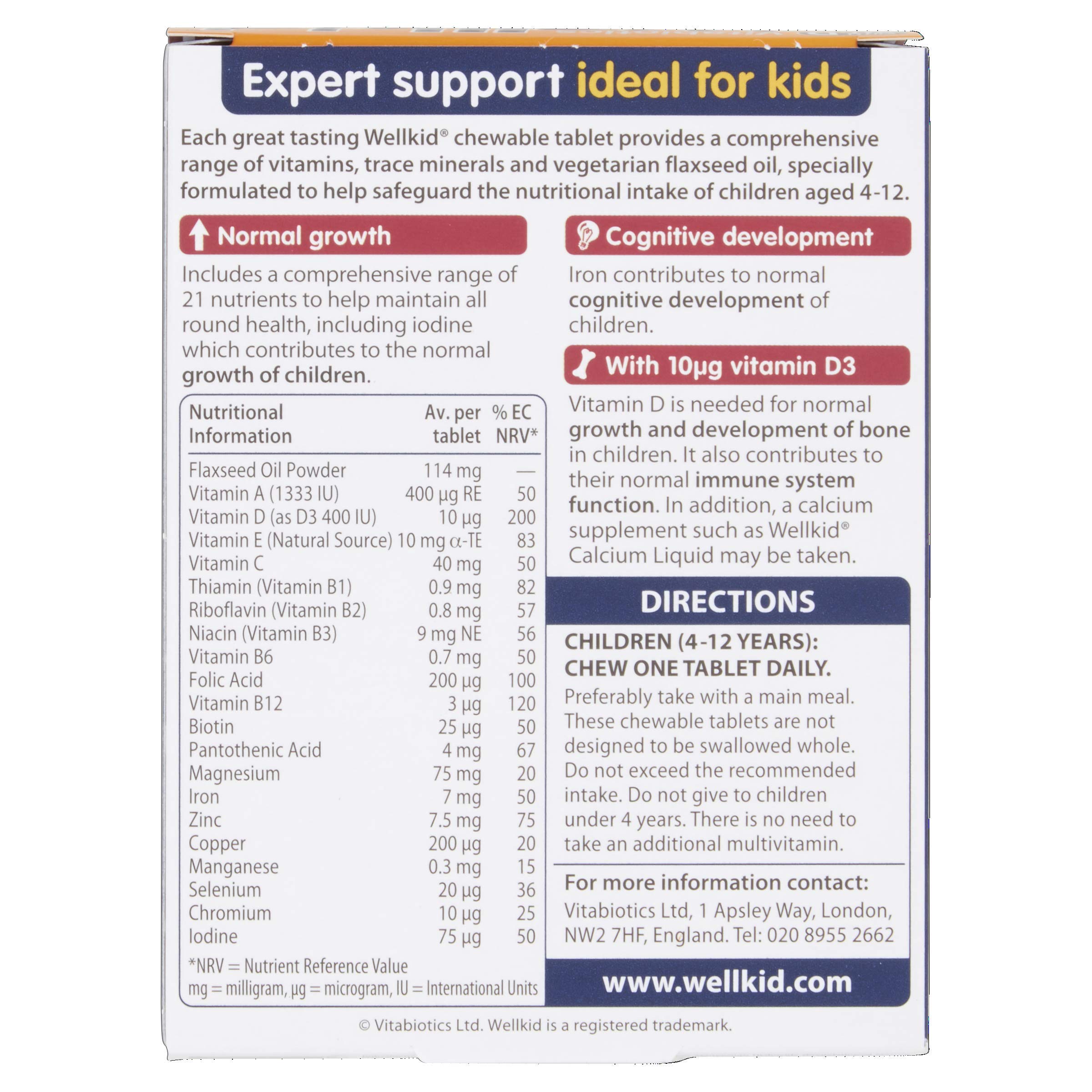 Close-up of Wellkid Chewable Tablets