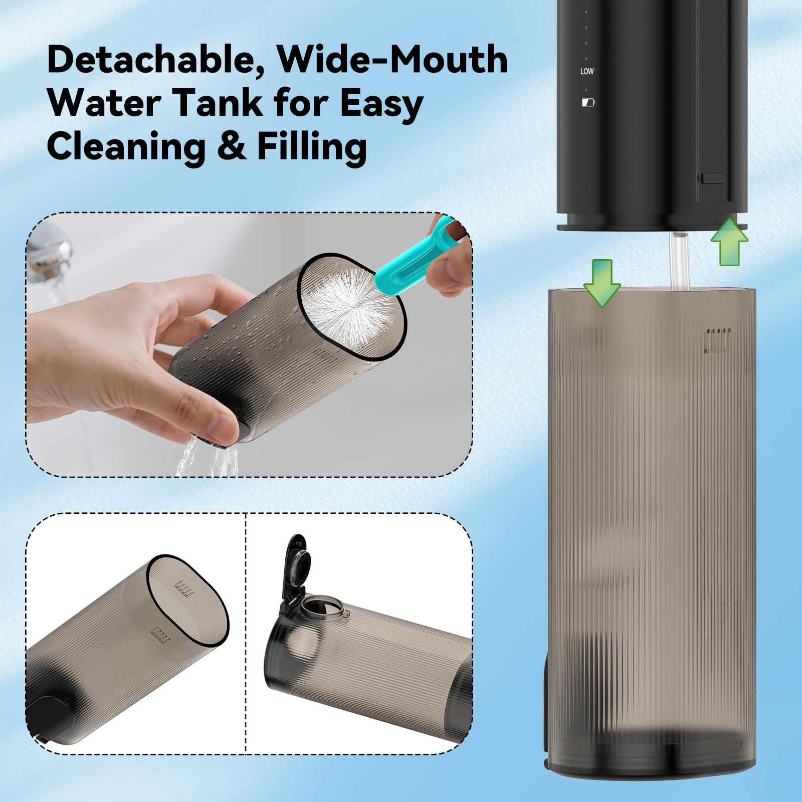 Rechargeable battery lasting up to 30 days on low setting