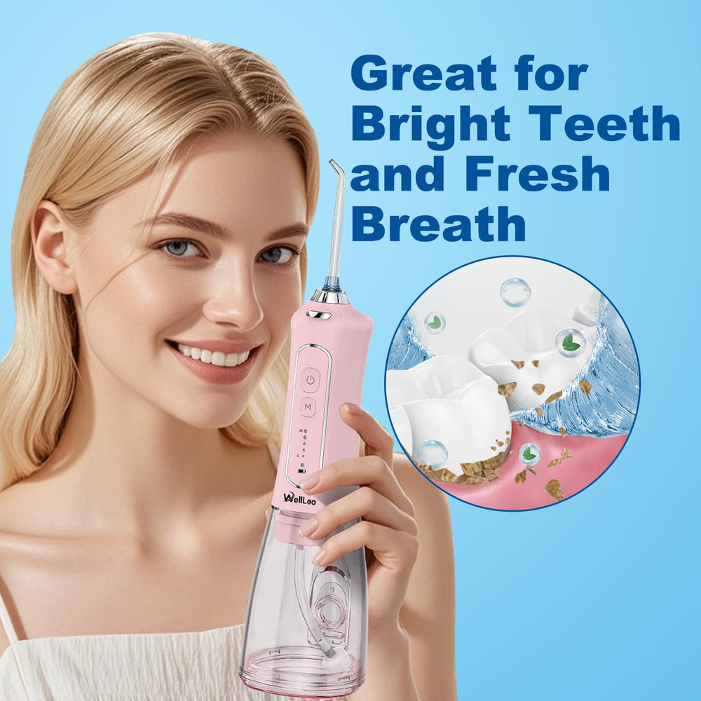 Package contents: water flosser, 5 tips, USB-C cable, user manual