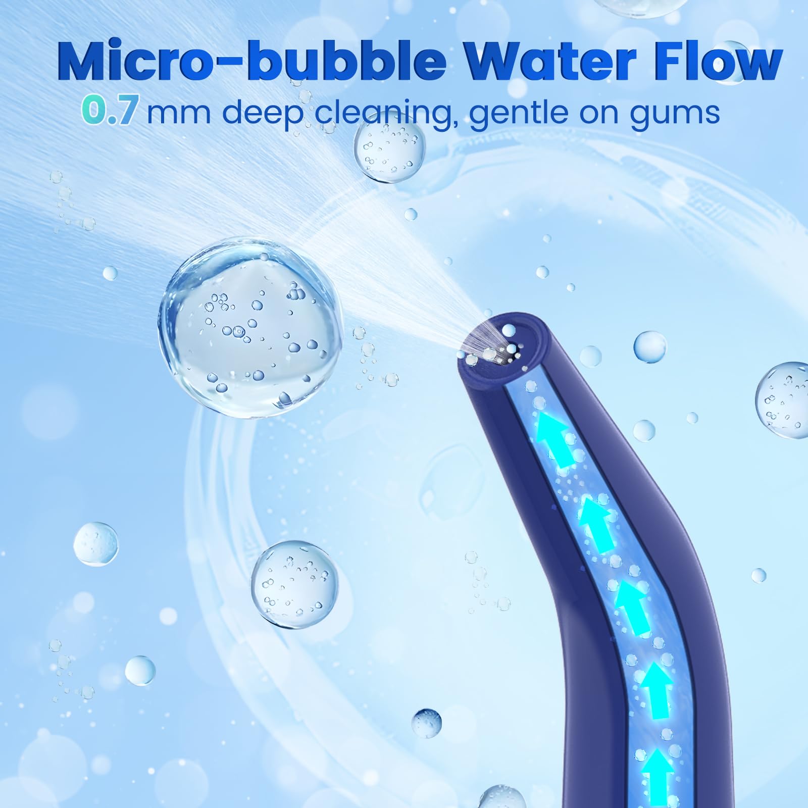 WellLeo flosser showing USB charging and 2000mAh battery