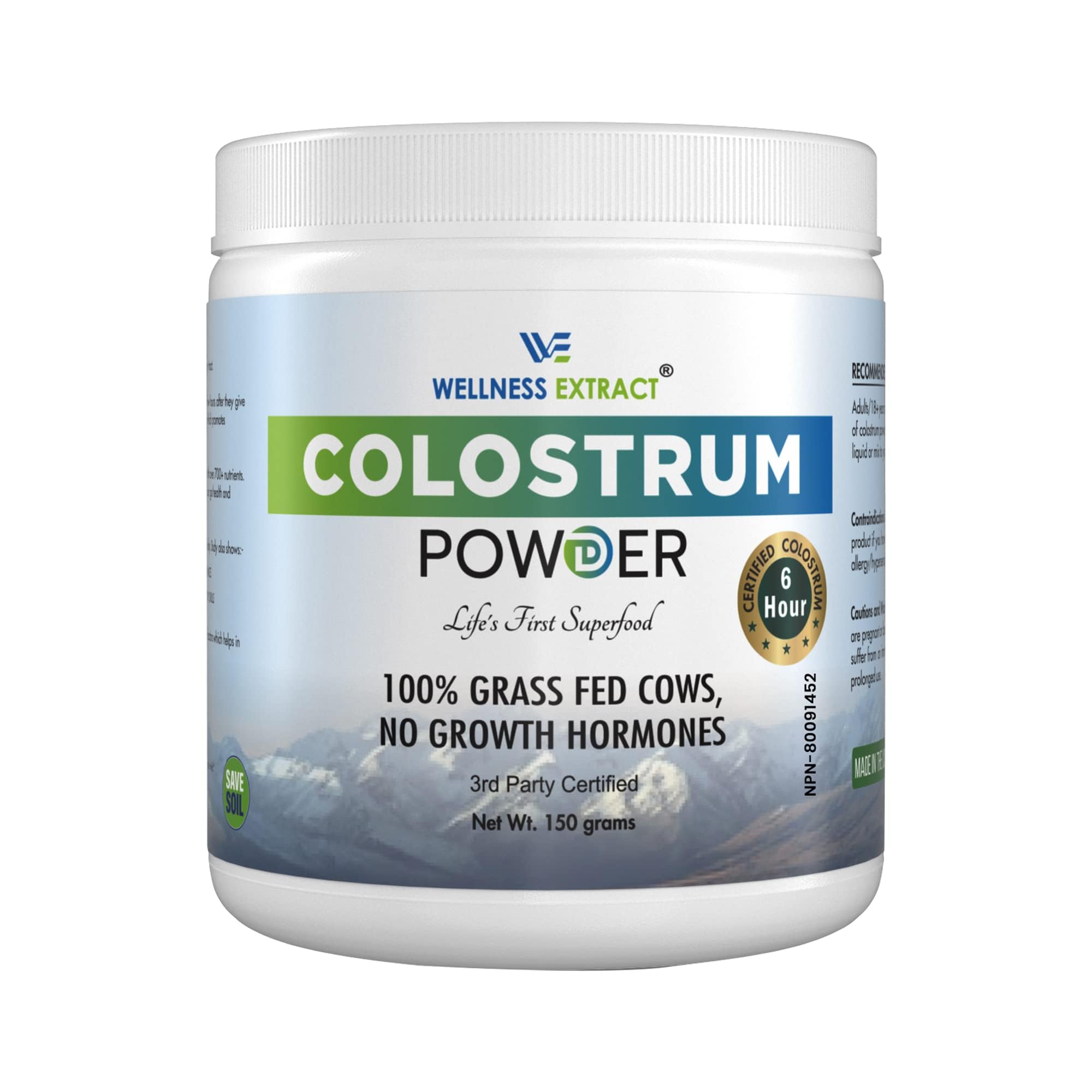 Wellness Extract Bovine Colostrum Powder 150g jar