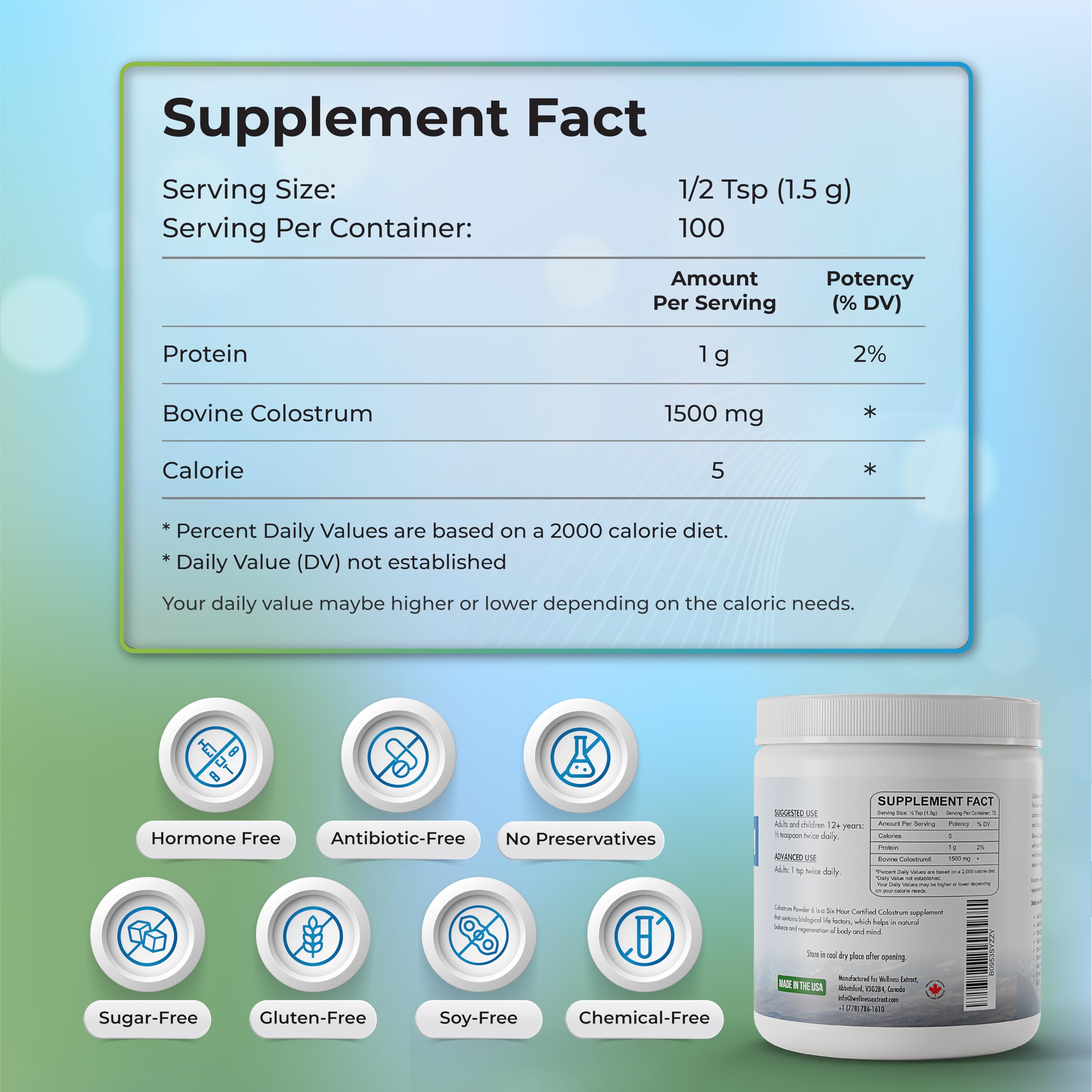 Scoop of Wellness Extract Bovine Colostrum Powder