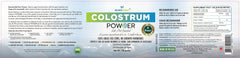 Close-up of 100% Grass-Fed Colostrum label