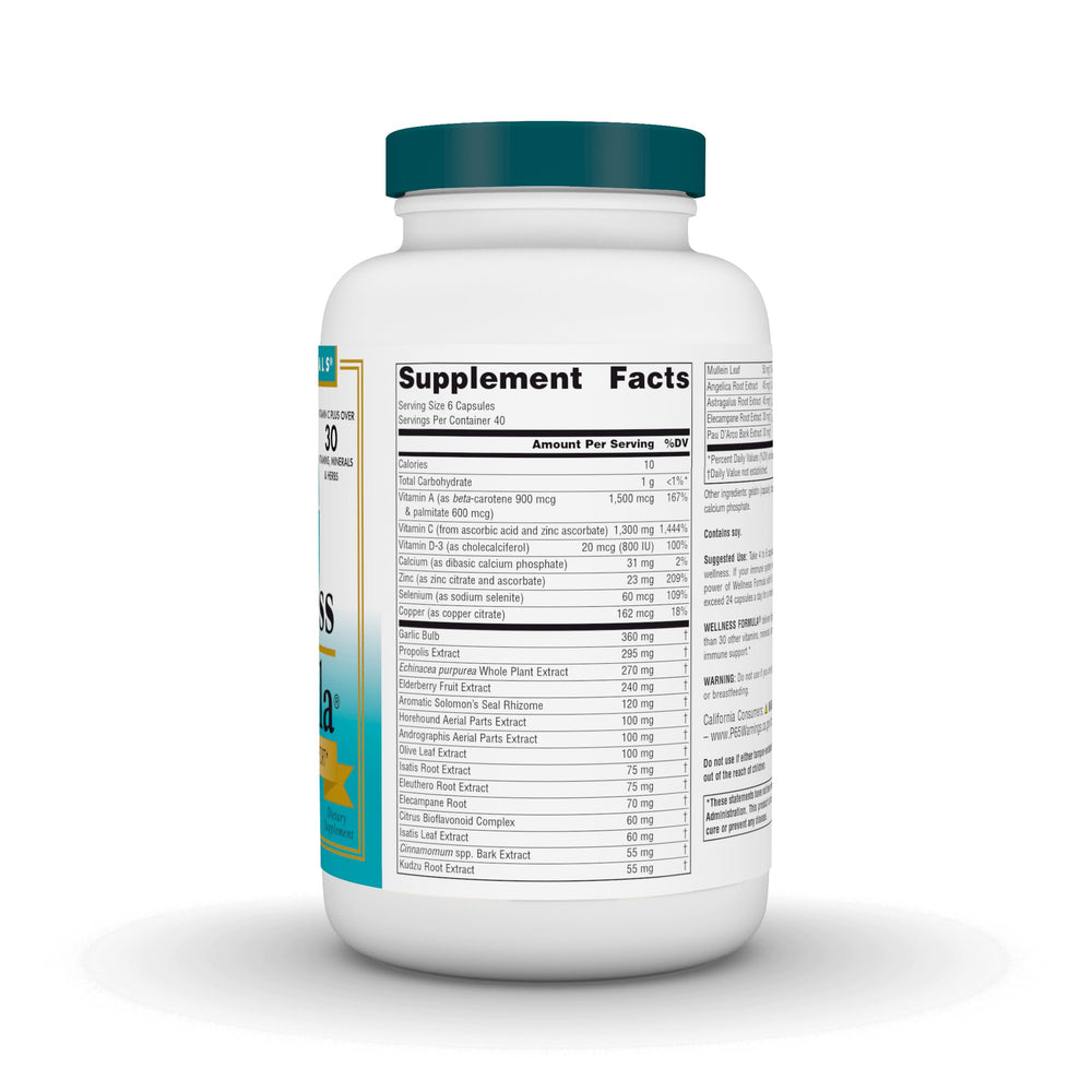 Close-up of Wellness Formula label