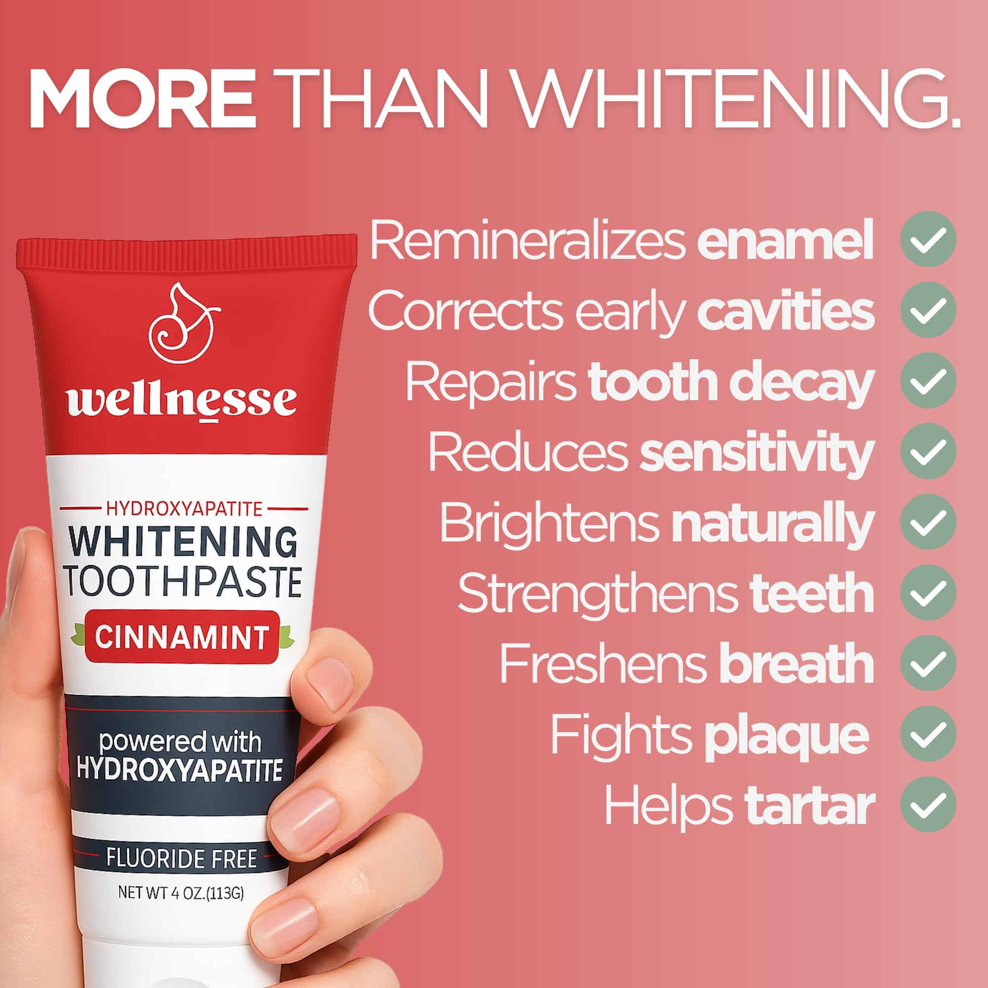 4 oz Wellnesse toothpaste tube on white background