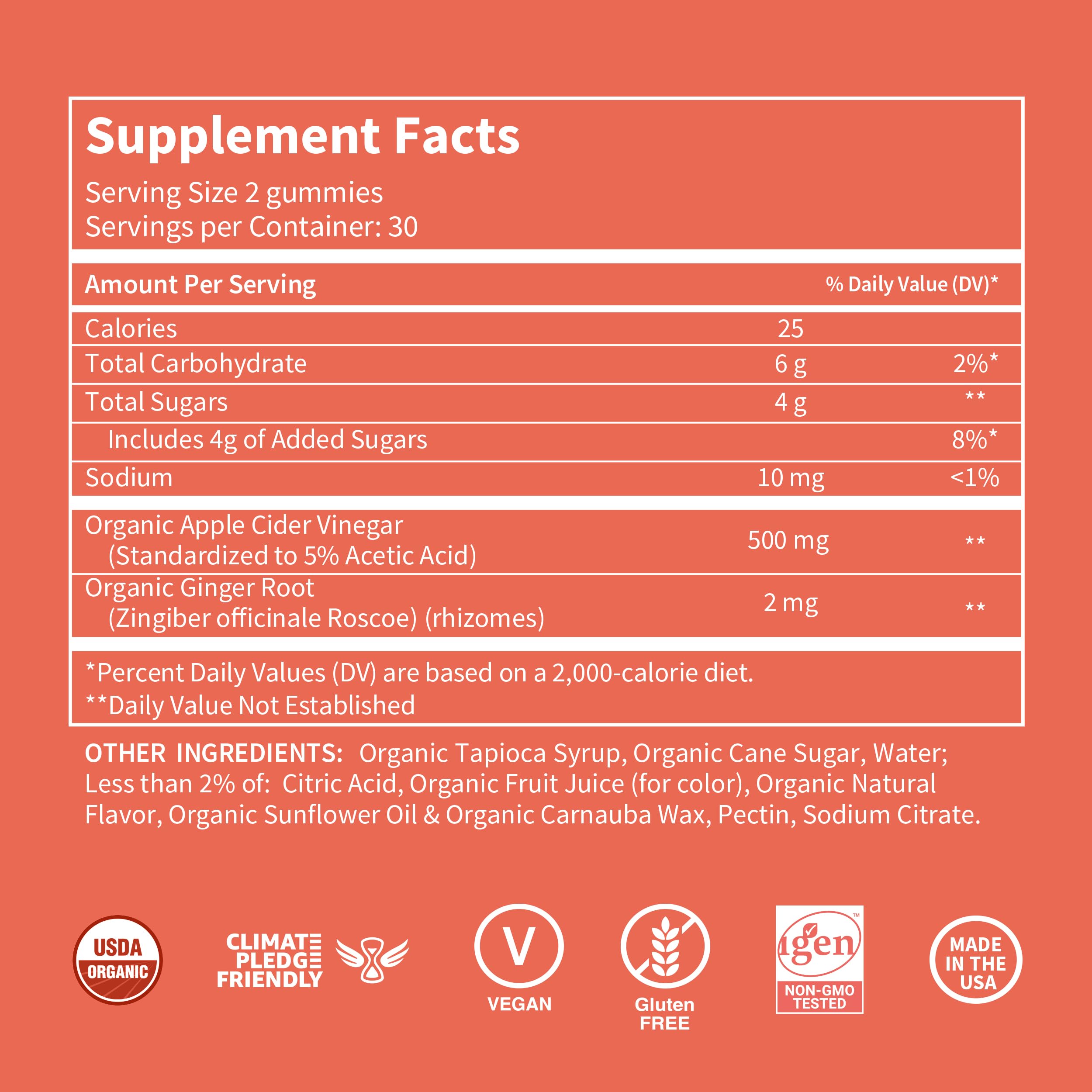 Ingredients: pectin-based, vegan, gelatin-free formula