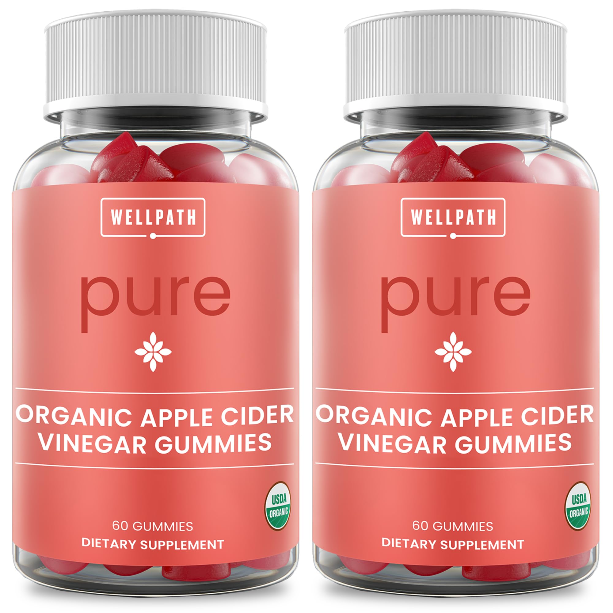 WellPath Pure ACV Gummies 2 Pack bottle with 60 gummies per bottle