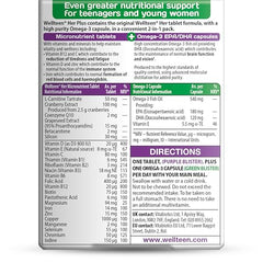 Close-up of Wellteen Her Plus bottle front label