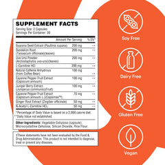 Close-up of Capsimax, Green Tea & L-Carnitine ingredients