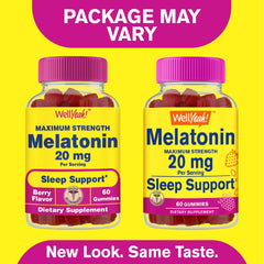 WellYeah Melatonin Gummies 20mg 2-Pack bottle side view