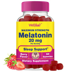 WellYeah Melatonin Gummies 20mg Berry Flavor bottle front view