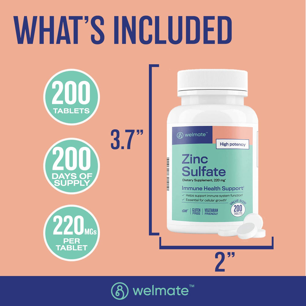Welmate zinc supplement packaging on store shelf