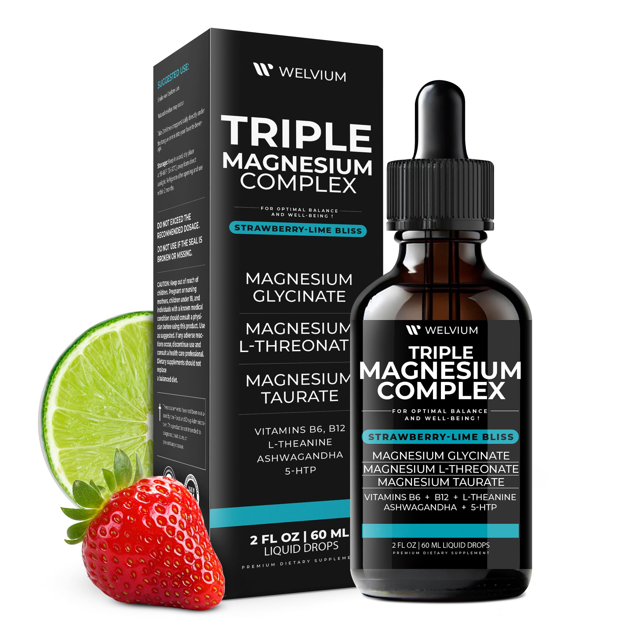 WELVIUM illustration of ashwagandha L‑theanine and 5‑HTP referencing synergy