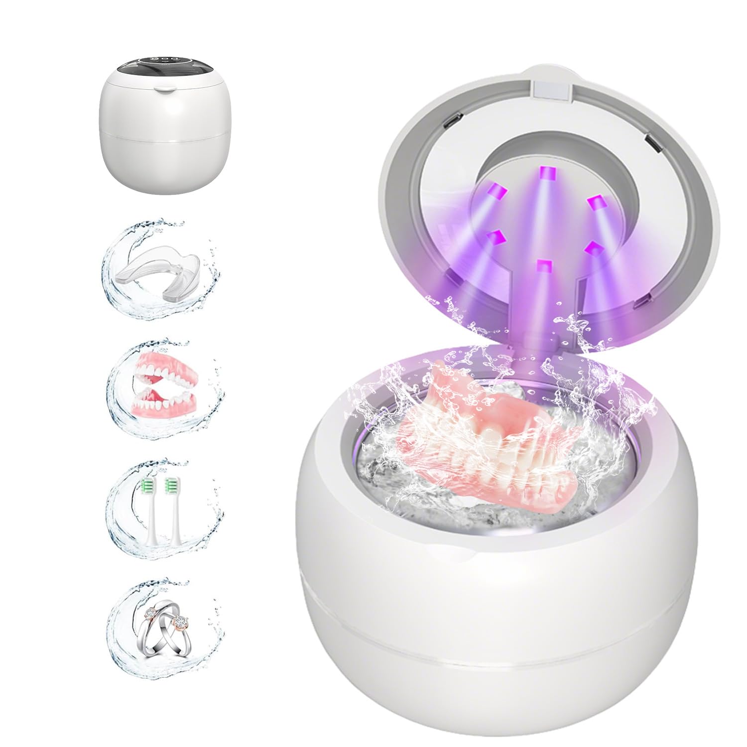 Westdeer Wireless Ultrasonic Cleaner white with 210ml capacity