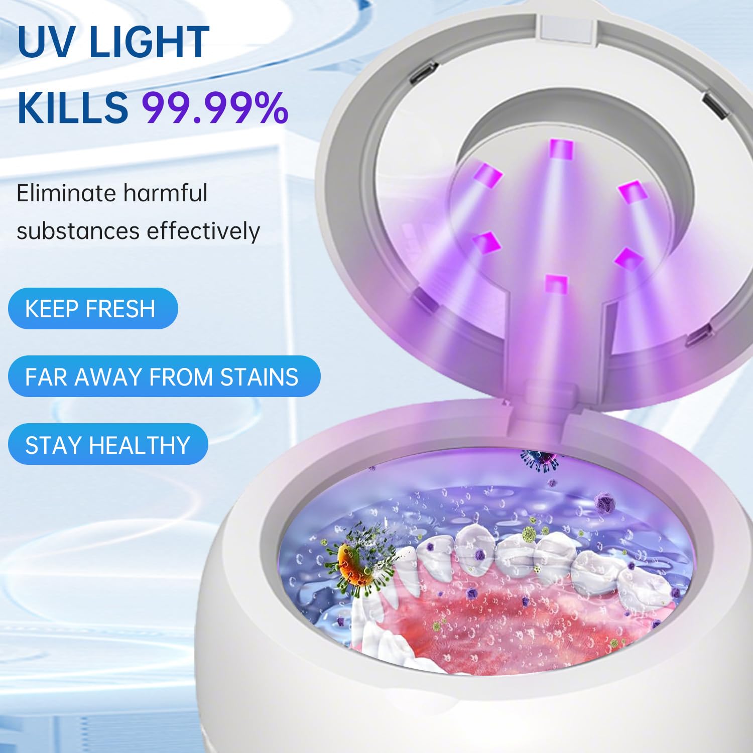 Close-up of portable cordless cleaner showing compact design