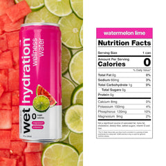 Wet Hydration Watermelon Lemon Lime can side – portable hydration option for workouts
