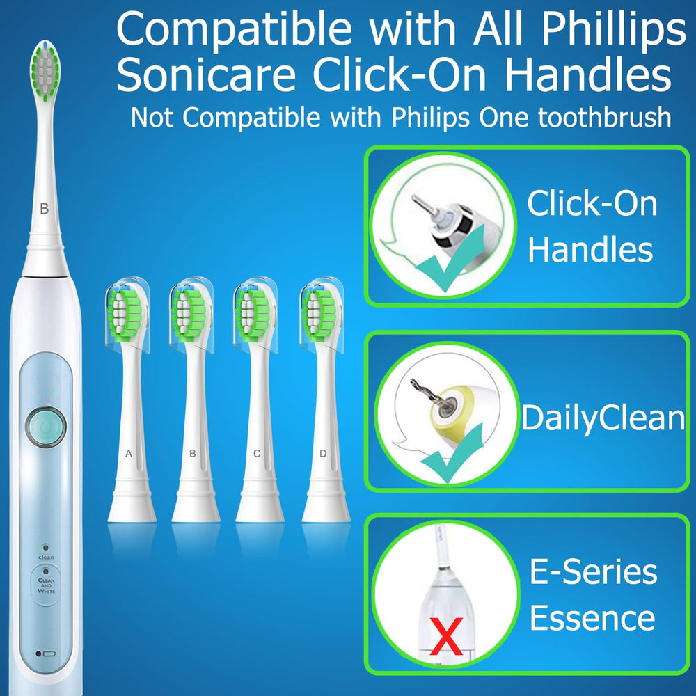 Wetqaip replacement heads compatible with Philips Sonicare Click-on handles, close-up (image 2)