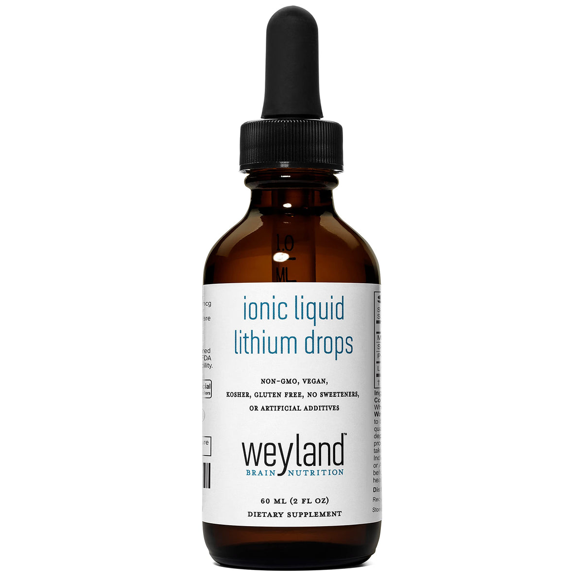 Weyland Brain Nutrition Ionic Liquid Lithium Drops bottle, 60 mL