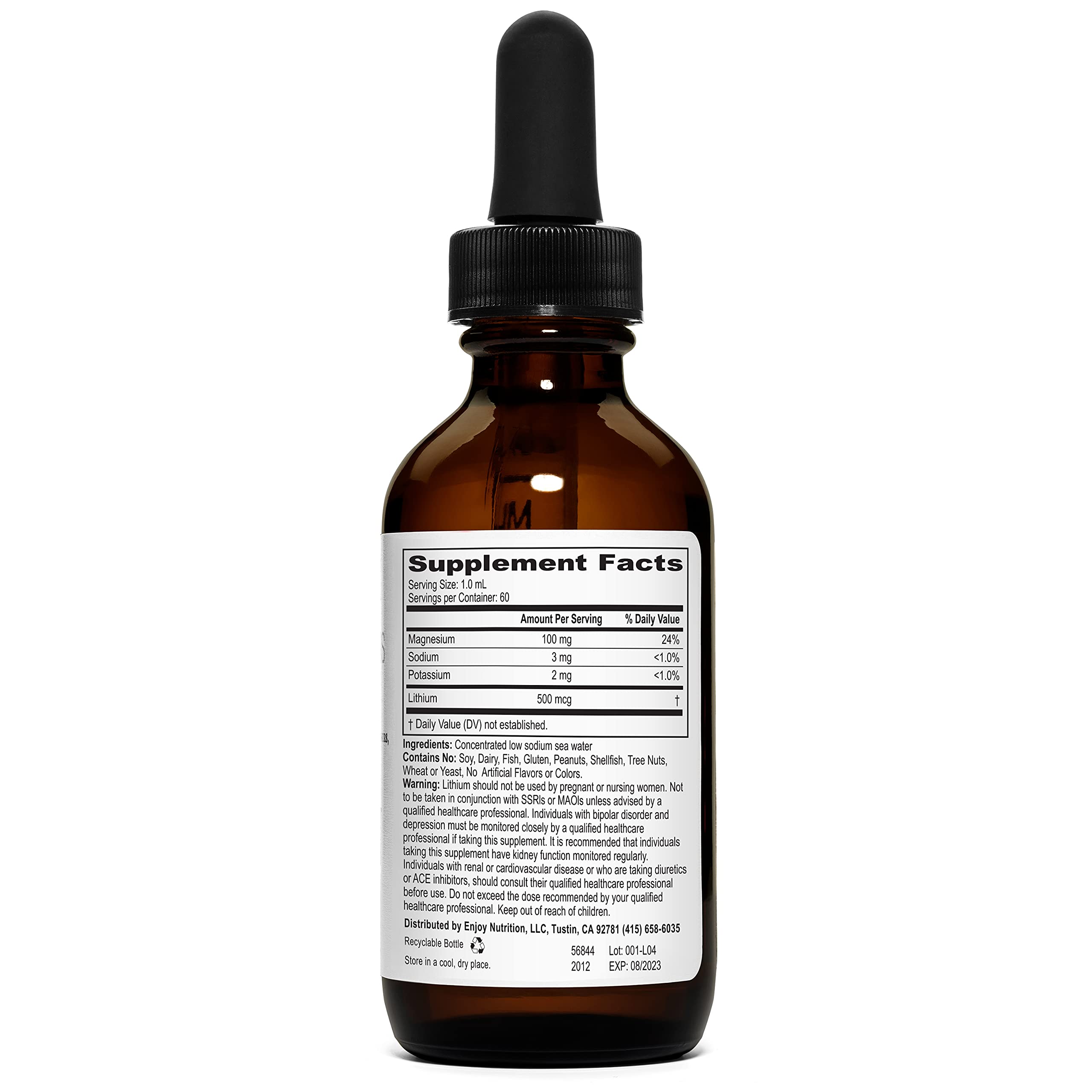 Ingredient list for Weyland Brain Nutrition Ionic Liquid Lithium Drops