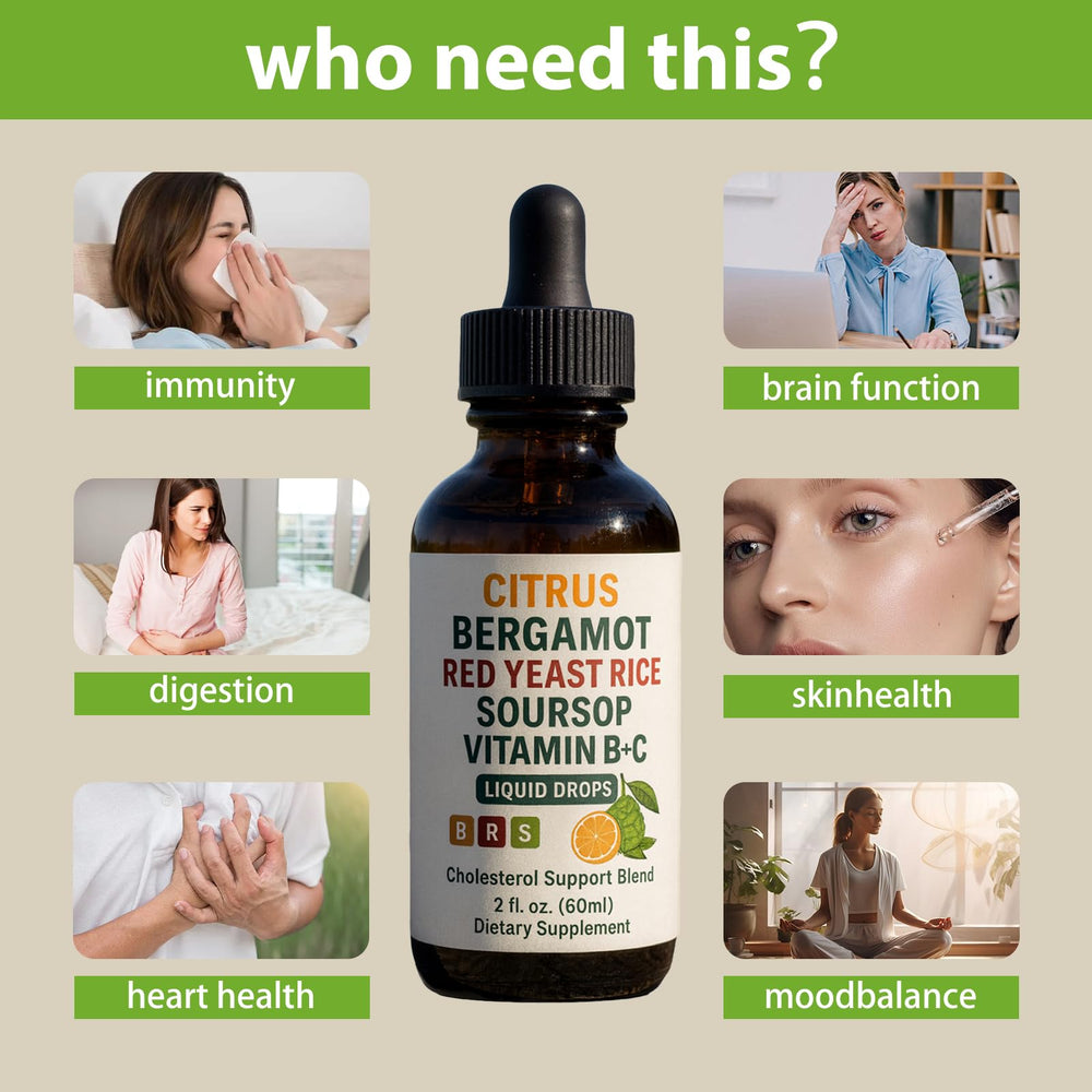 Graphic depicting cholesterol and heart health benefits of WHDEOW drops